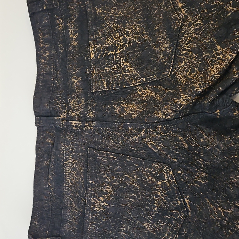 Boston Proper Jeans Wear Textured Black Gold Stretch Flare Leg Jeans Size 14 - Picture 8 of 10